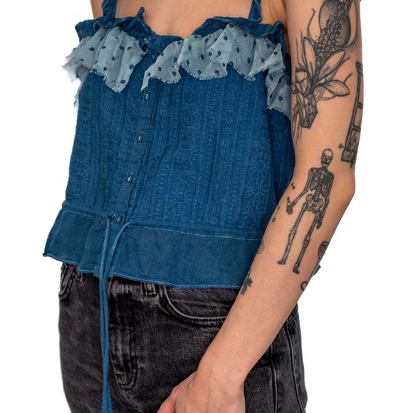 ASTR The Label • Small • Sleeveless Blouse • Indigo Blue - Picture 4 of 8
